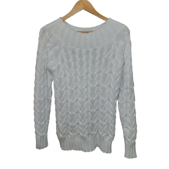 Vineyard Vines Sweaters - Vineyard Vines Womens White Cable Knit Sweater S 100% Cotton